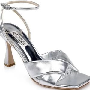 Badgley Mischka Metallic Silver Heels